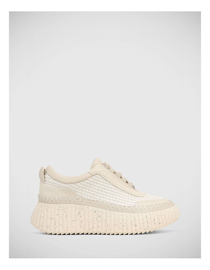 Kylah Suede and Textile Sneaker in Ivory