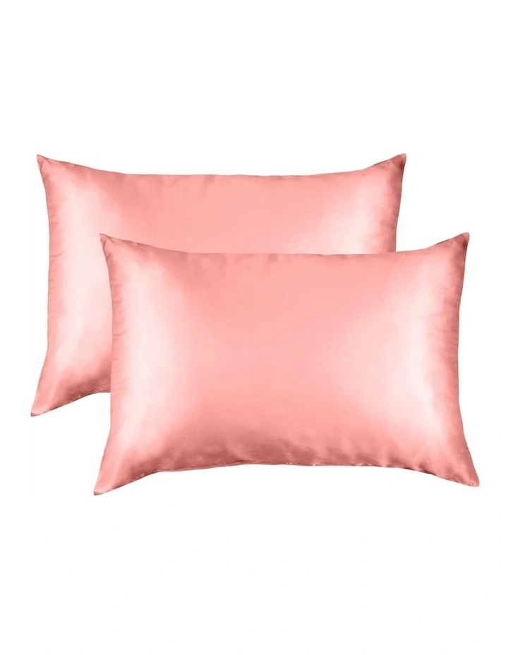 Mulberry Soft Silk Hypoallergenic Pillowcase Twin Pack 51x76cm in Blush