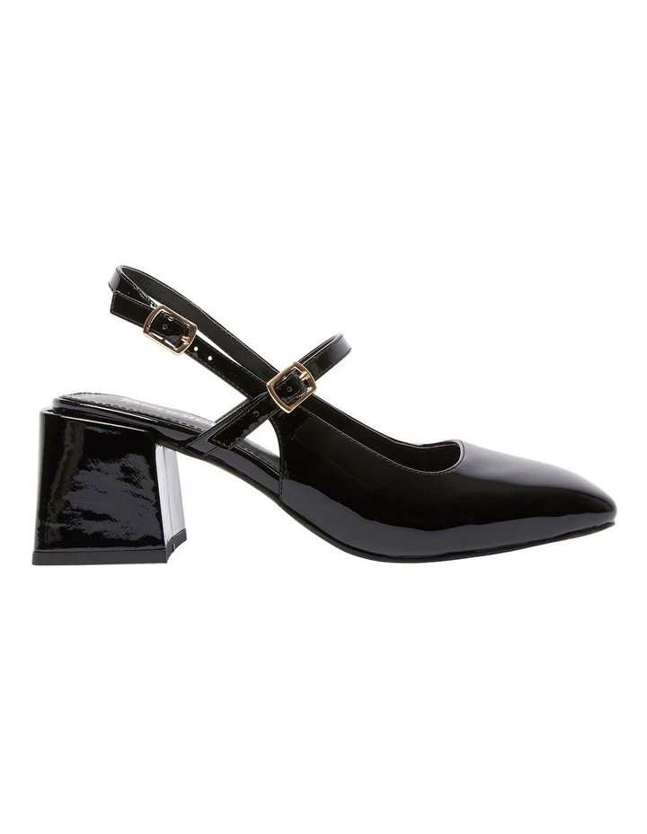 Lenora Heeled Shoes in Black Patent