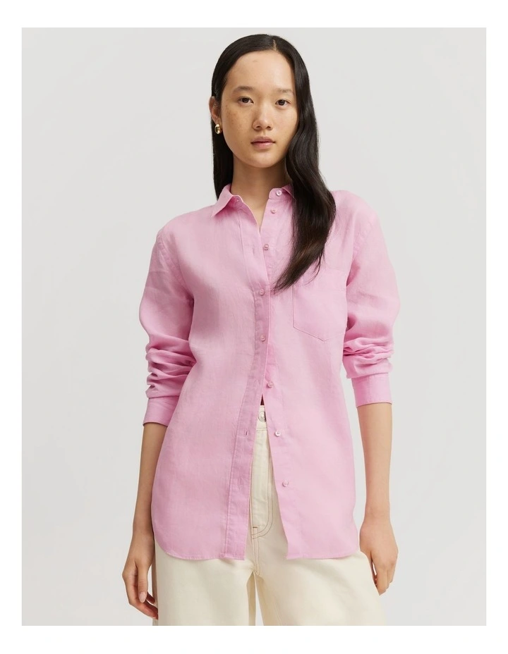 Organically Grown Linen Shirt in Rose