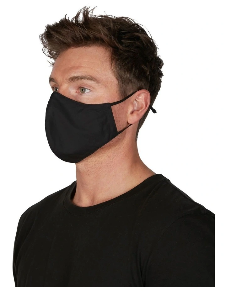 Double Layered Face Mask 2 Pack in Black