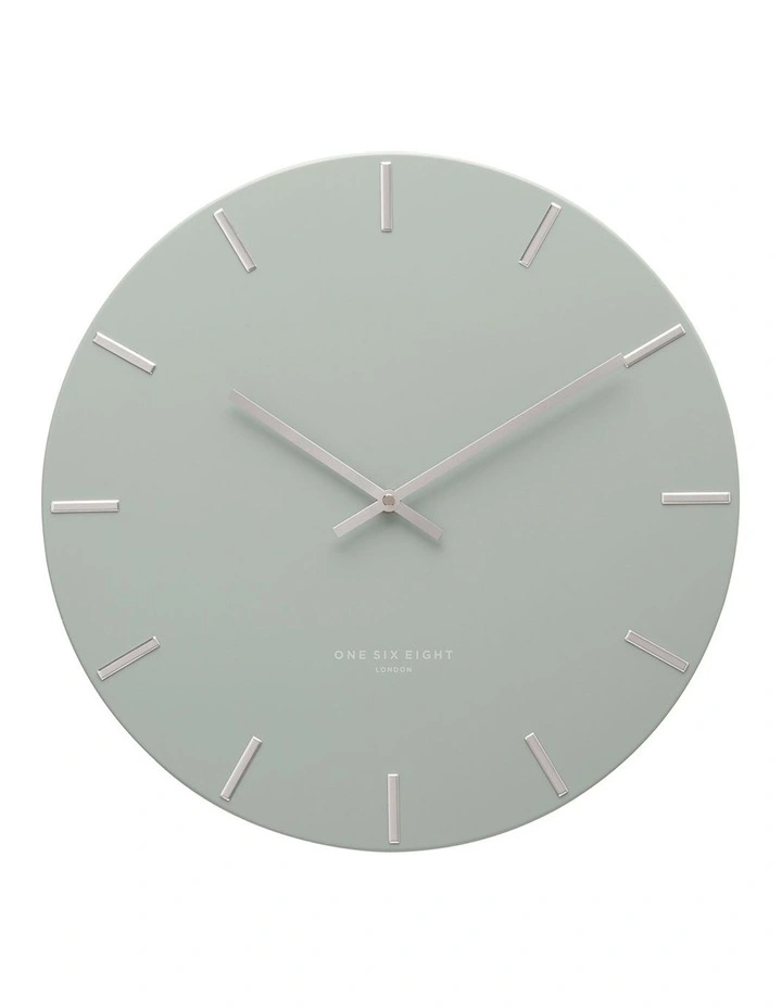 Luca Silent Wall Clock 40cm in Sage Green