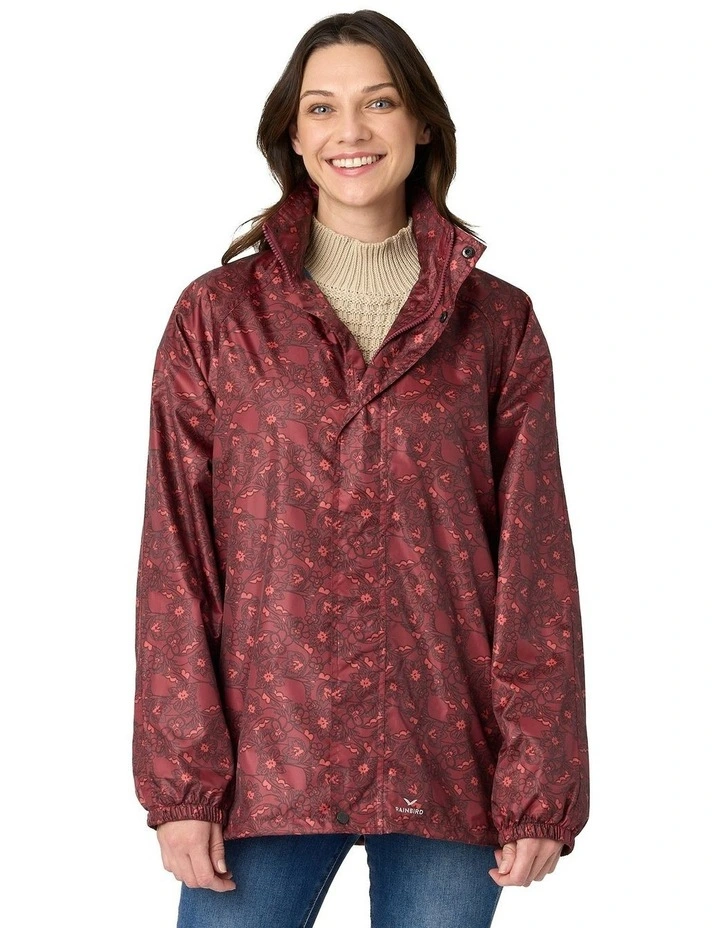 Stowaway Waterproof Rain Jacket in Burgundy