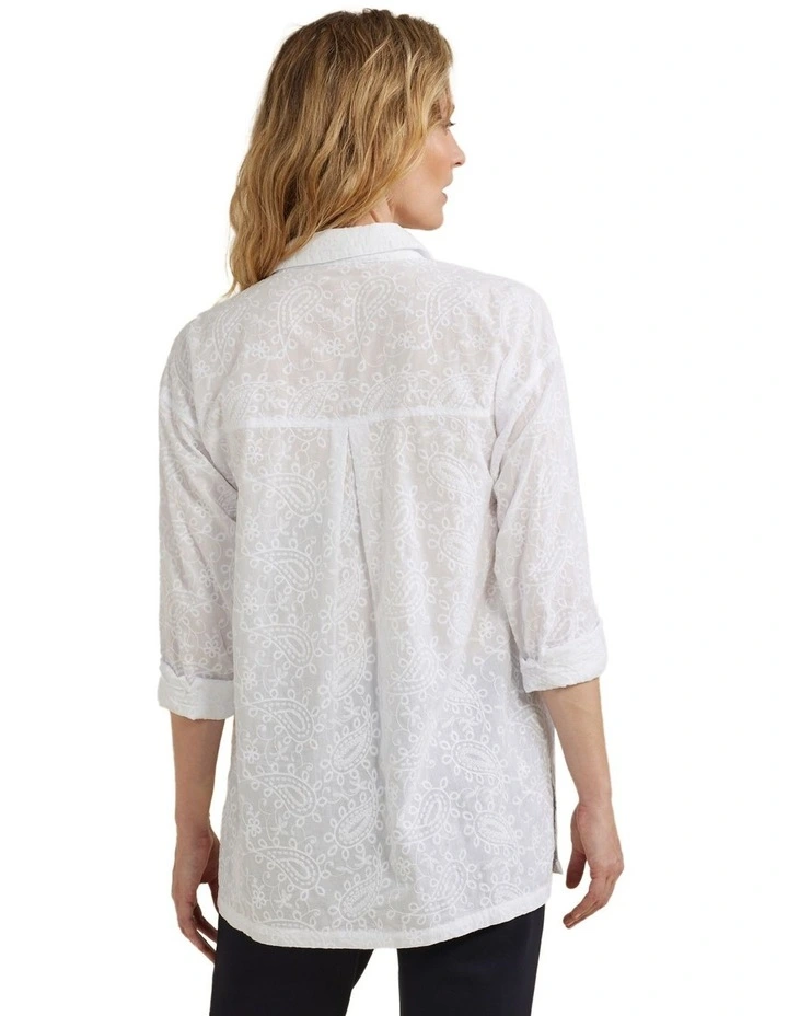 Broderie Overshirt in White