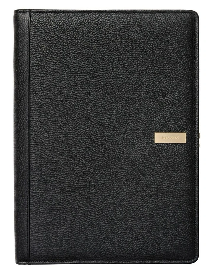 Hudson A4 Compendium in Black Pebble/Gold