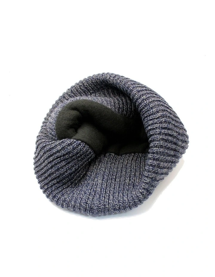 Rib Knit Thinsulate Beanie in Navy Marle