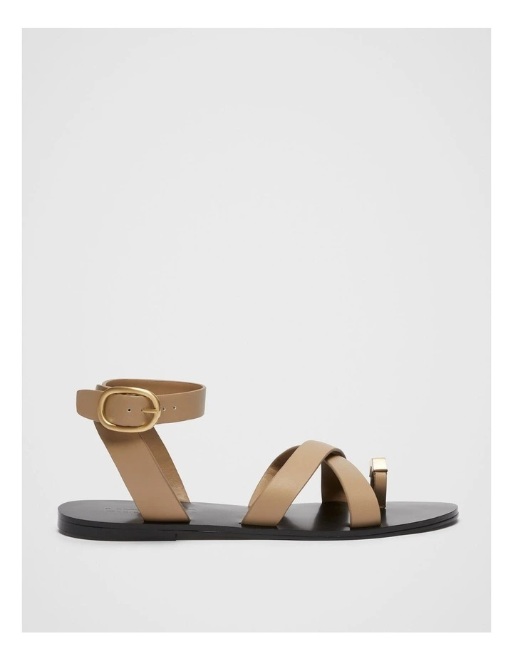 Mika Leather Sandal in Brown