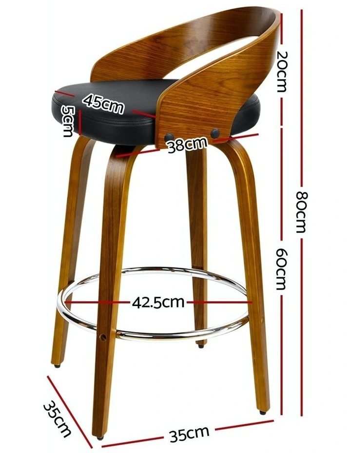Kitchen Dining x4 Bar Stools in Black