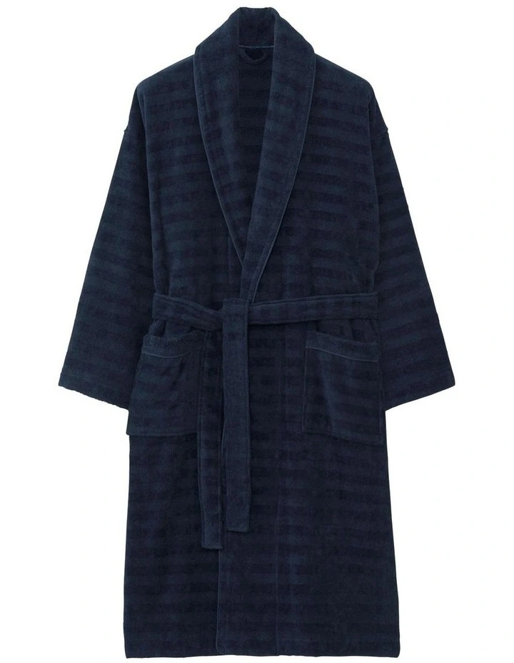 Chiswick Towelling Robe in Midnight