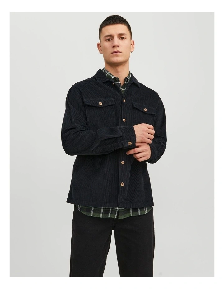 Dallas Corduroy Overshirt in Black