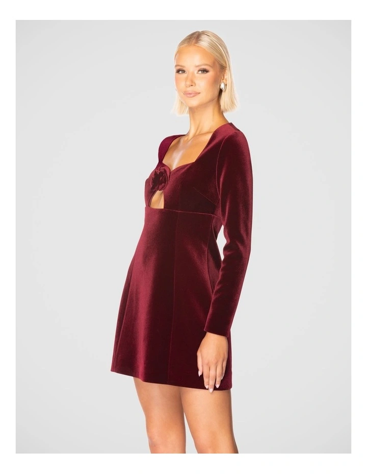 Cassian Mini Dress in Burgundy