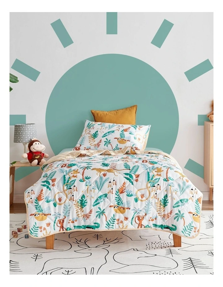 Wild Jungle Comforter Set in White