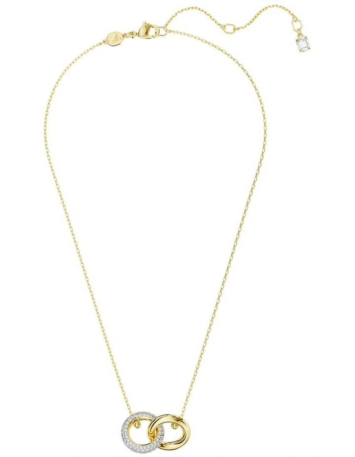 Dextera Pendant Interlocking Loop Gold-Tone Plated in White