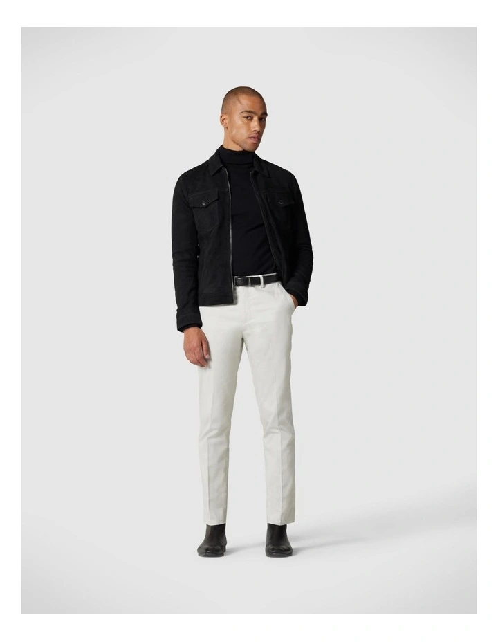 Roll Neck Knit With Rib Detail in Black