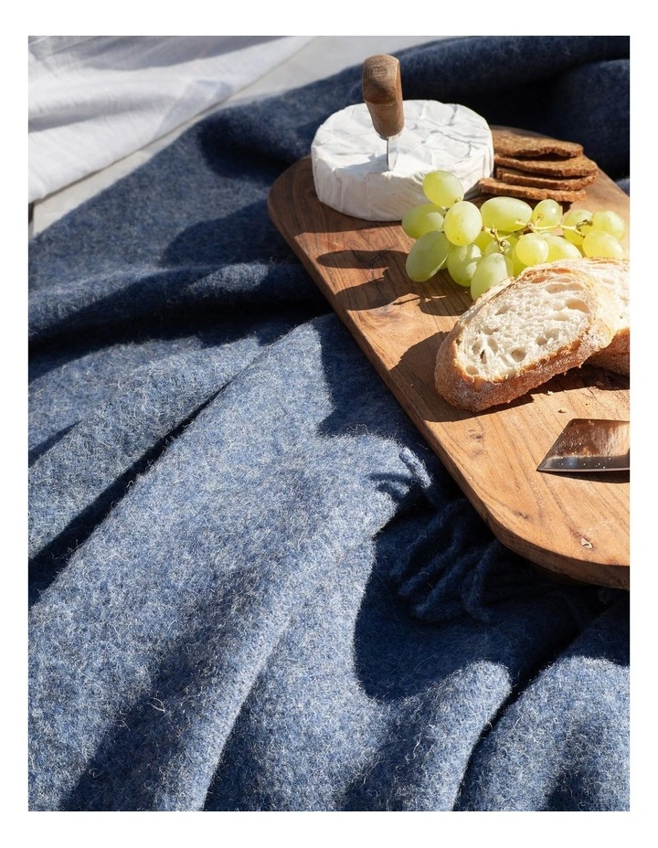 Brighton Throw Blanket in Navy Blue