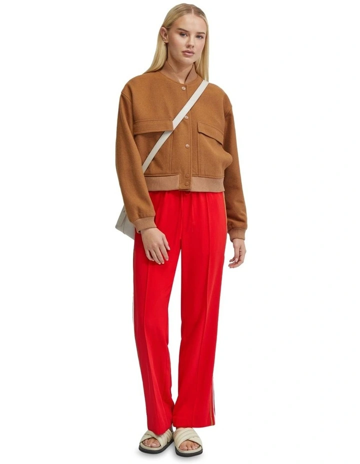 Freya Wool Rich Bomber Jacket in Camel