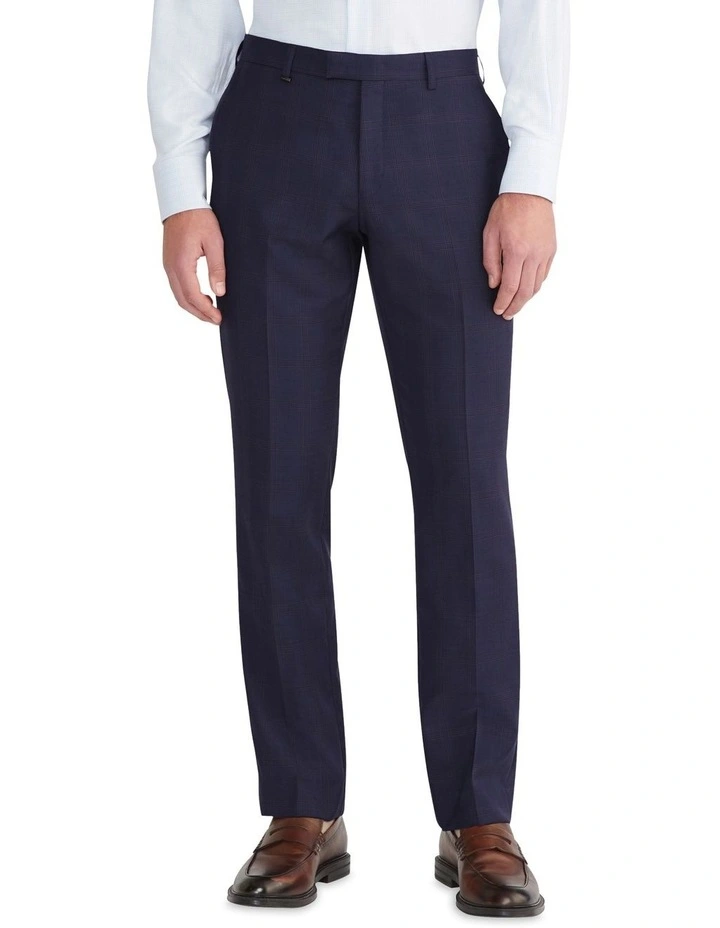 Wool Glen Check Tailored Suit Pant in Charcoal