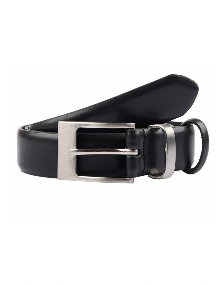 Double Keeper Leather Belt in Black