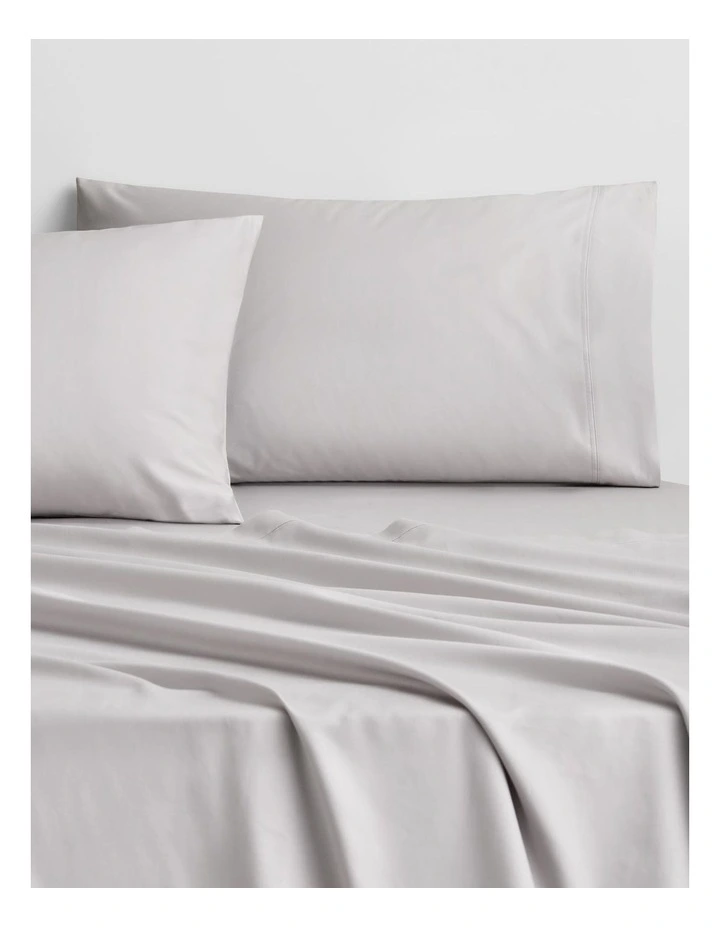 Egyptian Cotton Sateen Sheet Set Multi Depth in Silver Mist