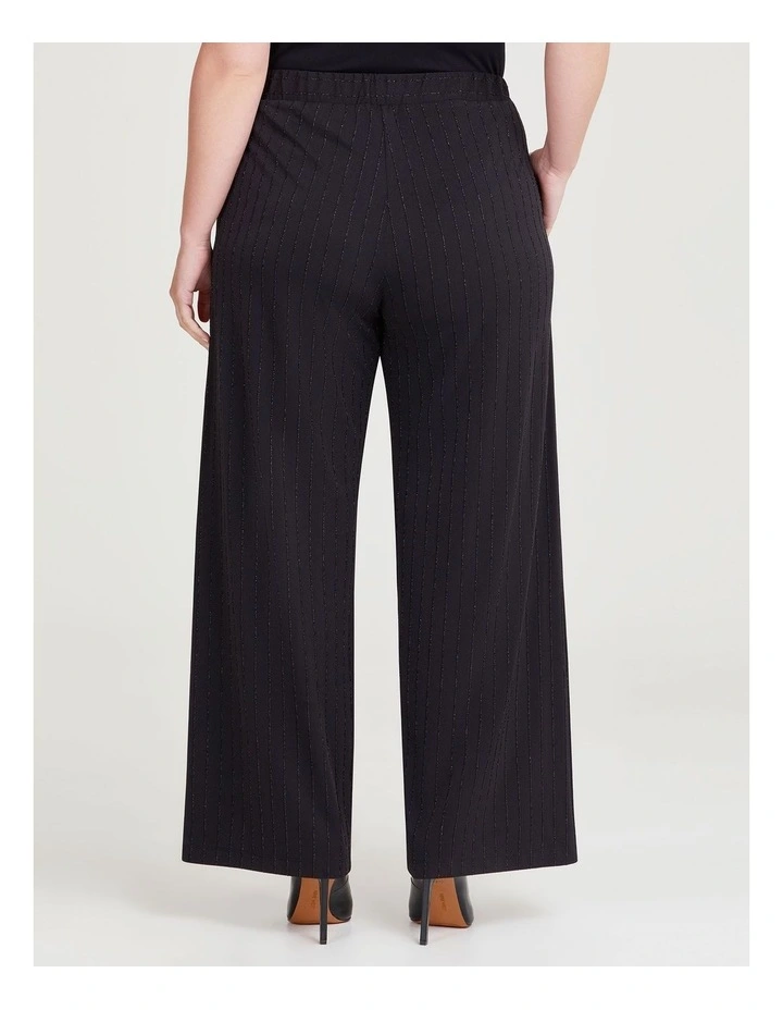 Arryn Lurex Wide Leg Pant in Black