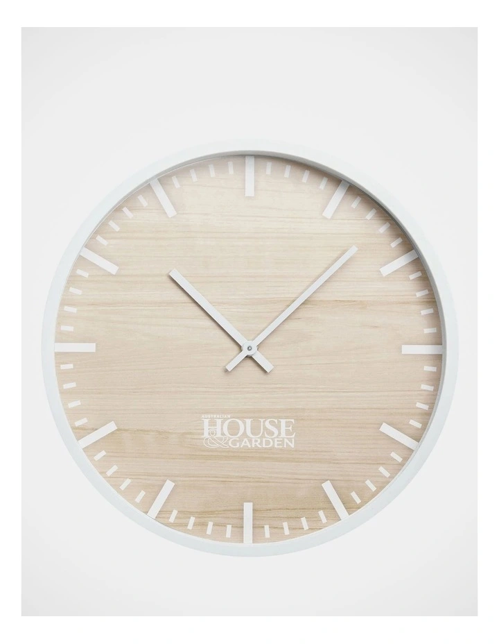Bondi White Coastal Clock 35cm in Natural
