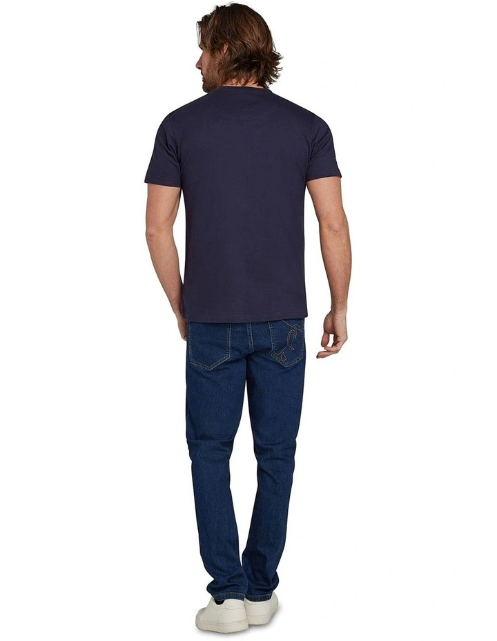 Word Bull Outline T-Shirt in Navy