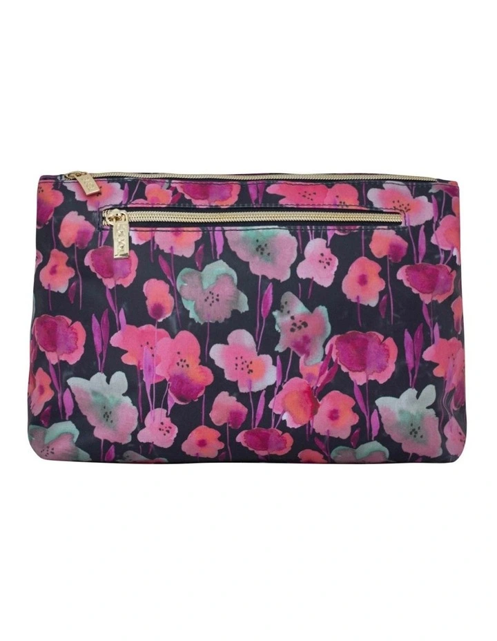 Large Cosmetic Bag in Midnight Meadow