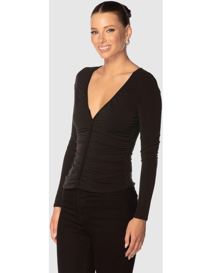 Destry Gathered Top in Black