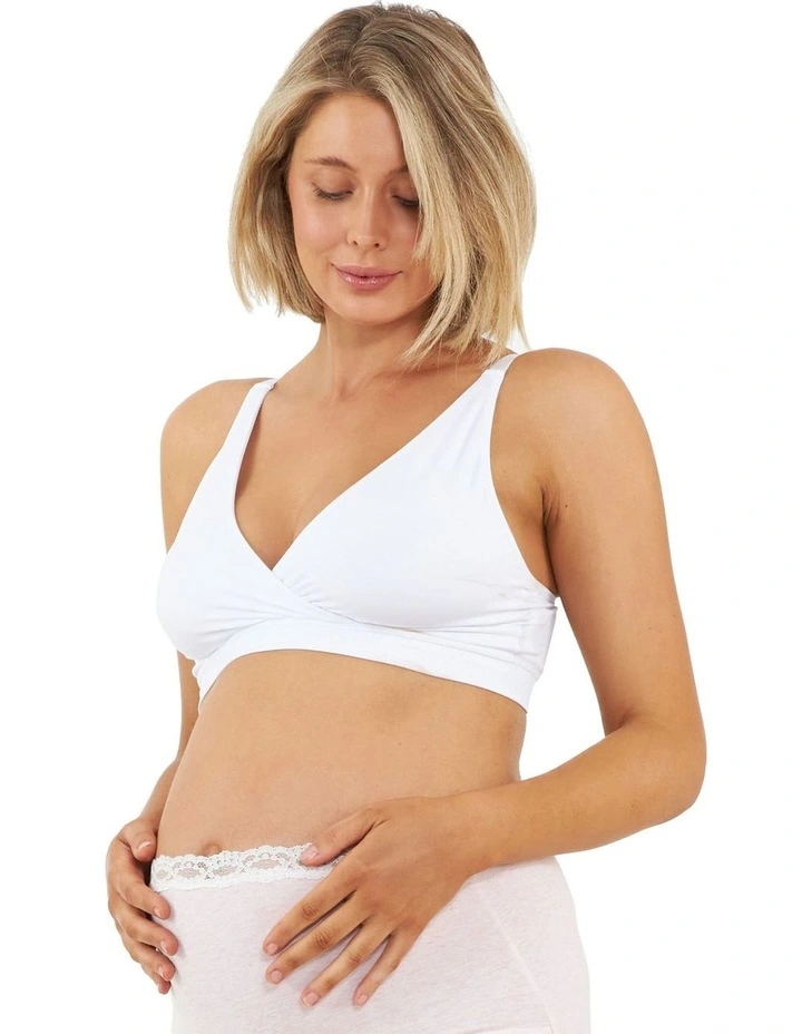 Seamless Nursing Bralette in White