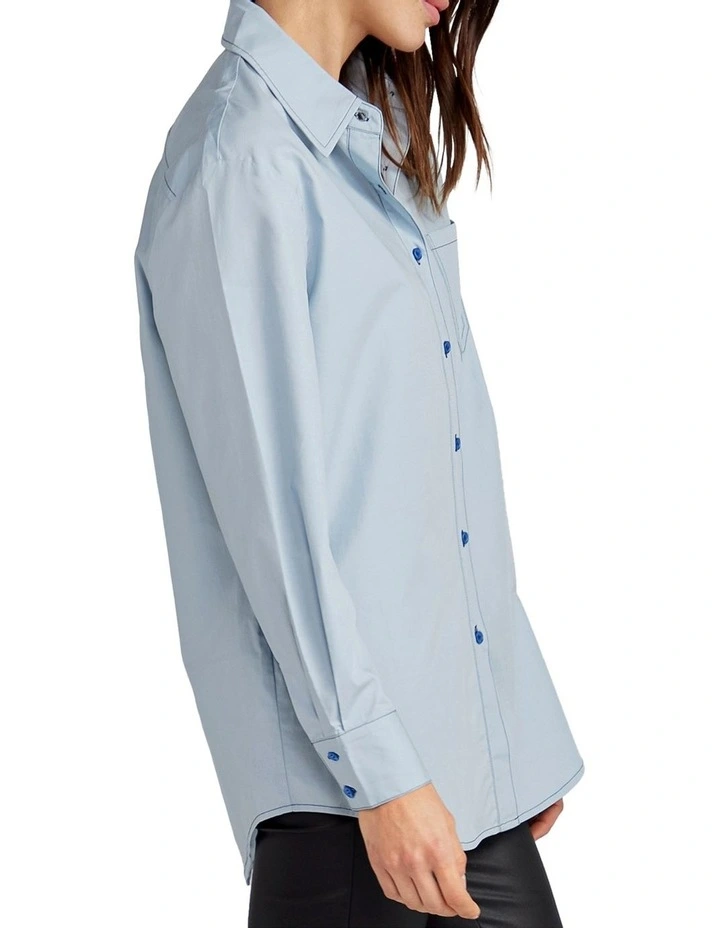 My Girl Oversized Shirt in Dusty Blue