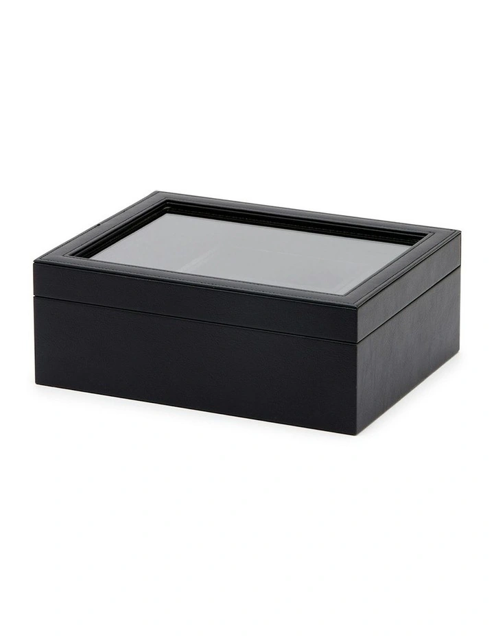 William Watch and Cufflink Box in Black