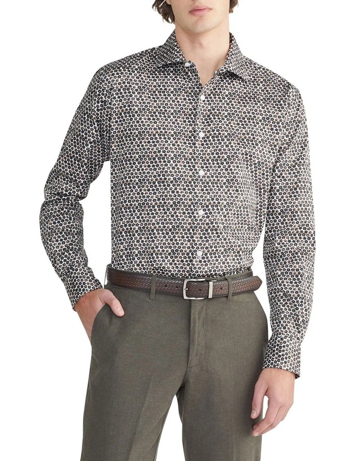 Tailored Long Sleeve Floral Print Shirt in Multi