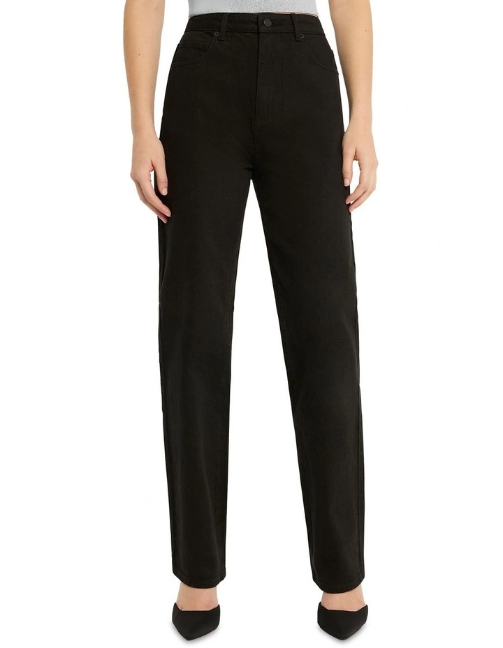 High Rise Straight Jean in Black