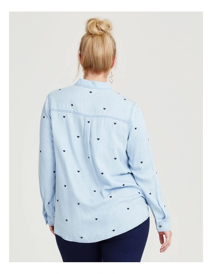 Natural Chambray Heart Shirt in Light Chambray
