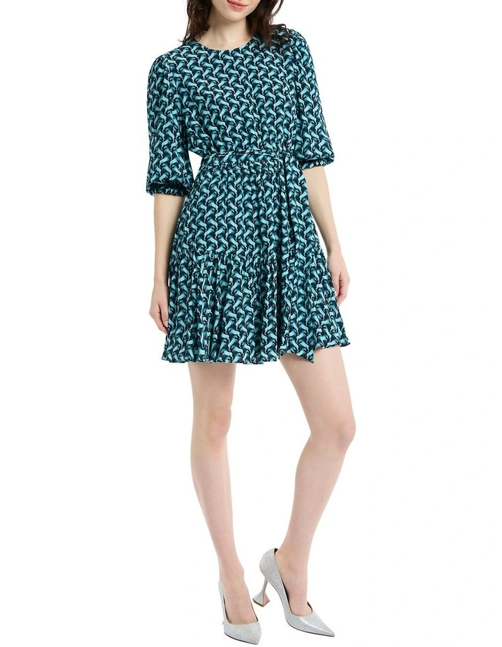 Go My Own Neigh Dress in Navy/Gum Leaf