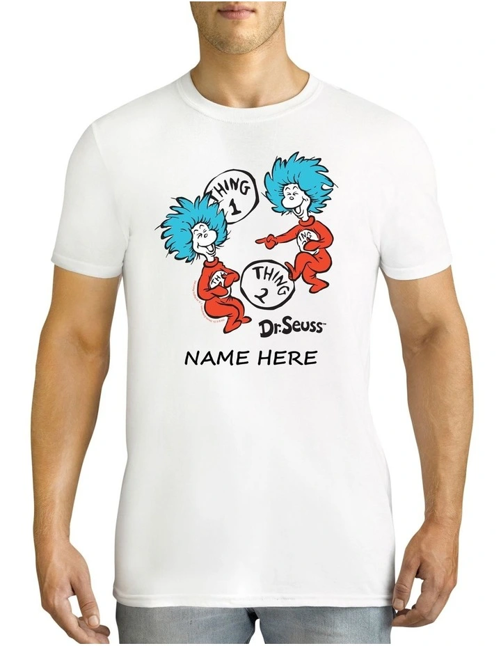 Men's Dr.Seuss 2 Things Personalised Cotton T Shirt