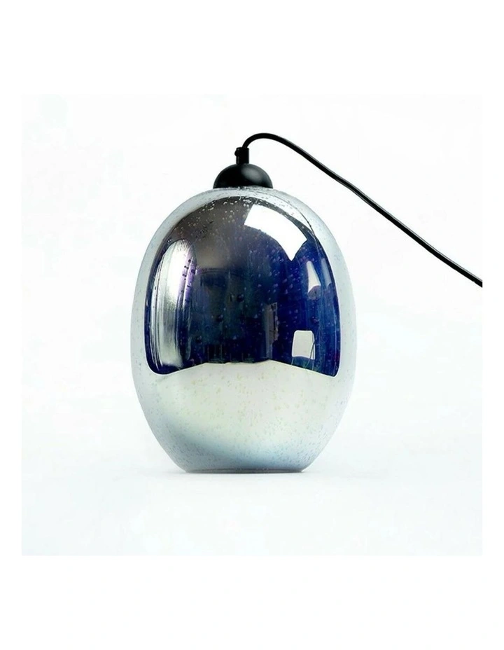 Moravian Glass Oval Pendant Light Copper
