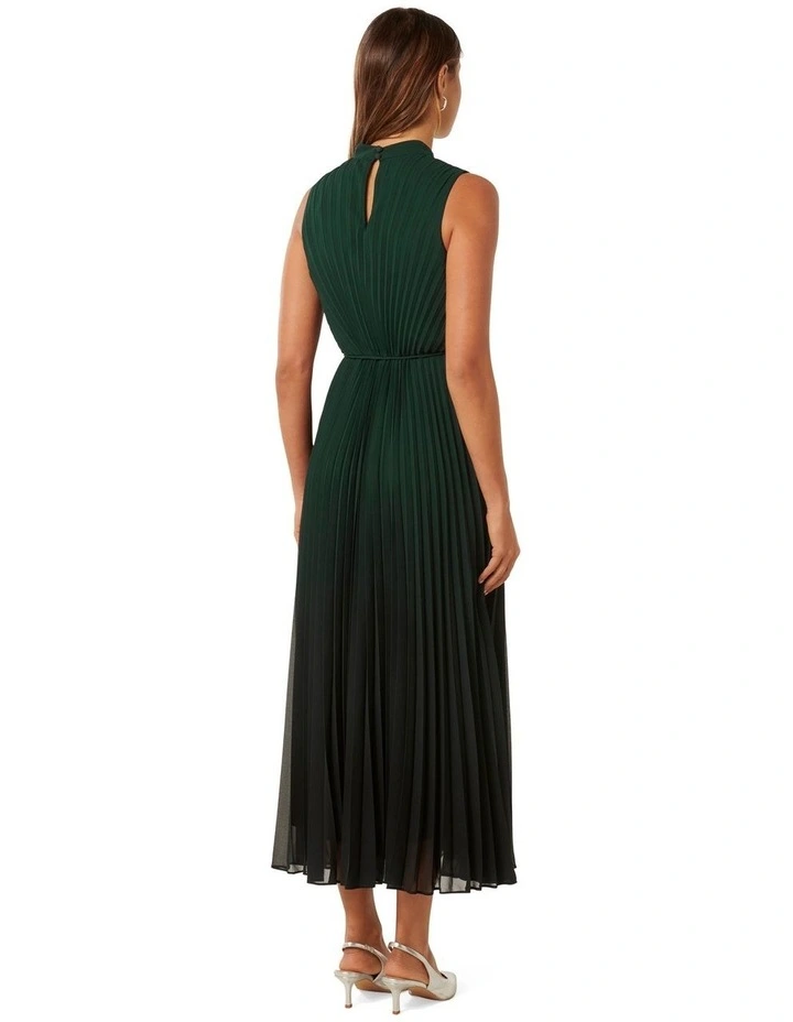 Phillipa Pleated Midi Dress in Green