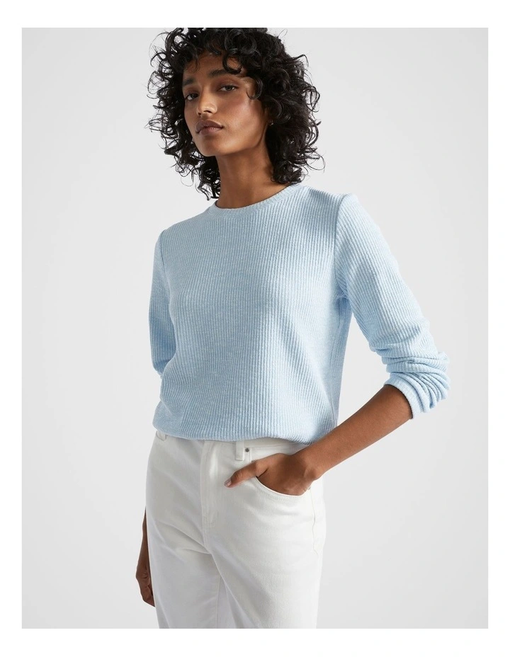 Twist Rib Long Sleeve Top in Capri Twist