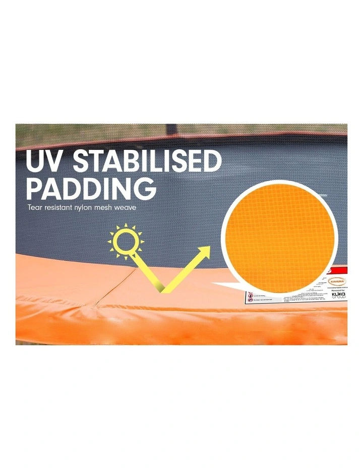 Trampoline 6ft with Roof Cover Safety pad Mat Net Orange