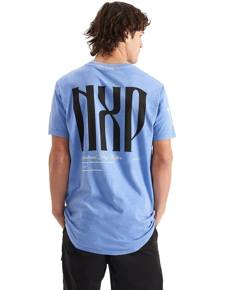 High Roller Cape Back Tee in Blue