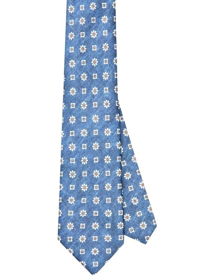 Floral Tie in Blue