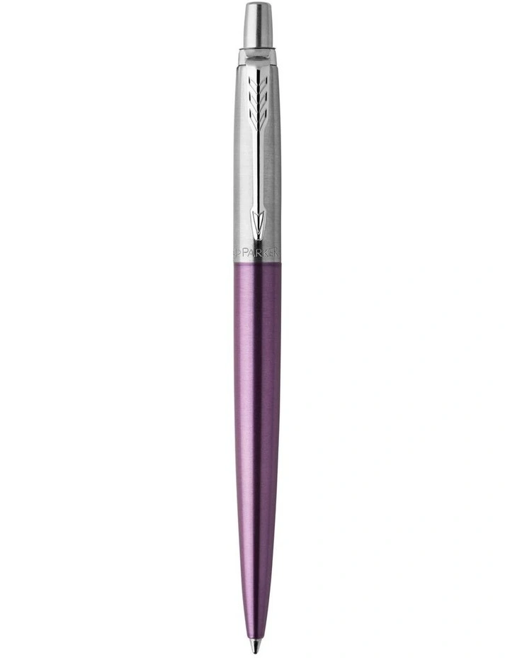 Parker Jotter Victoria Trim Ballpoint Blue Ink Pen in Violet/Chrome