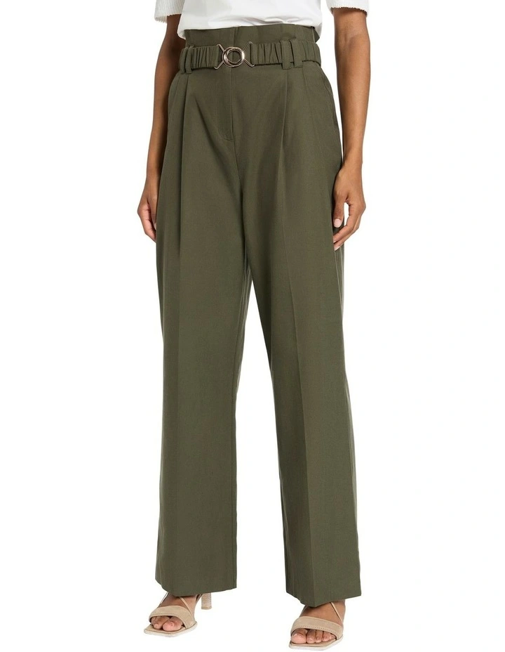 Picchu Paperbag Waist Pant in Cactus