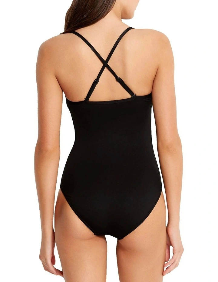 Separates Goddess Twist Bandeau One Piece Swimsuit Black