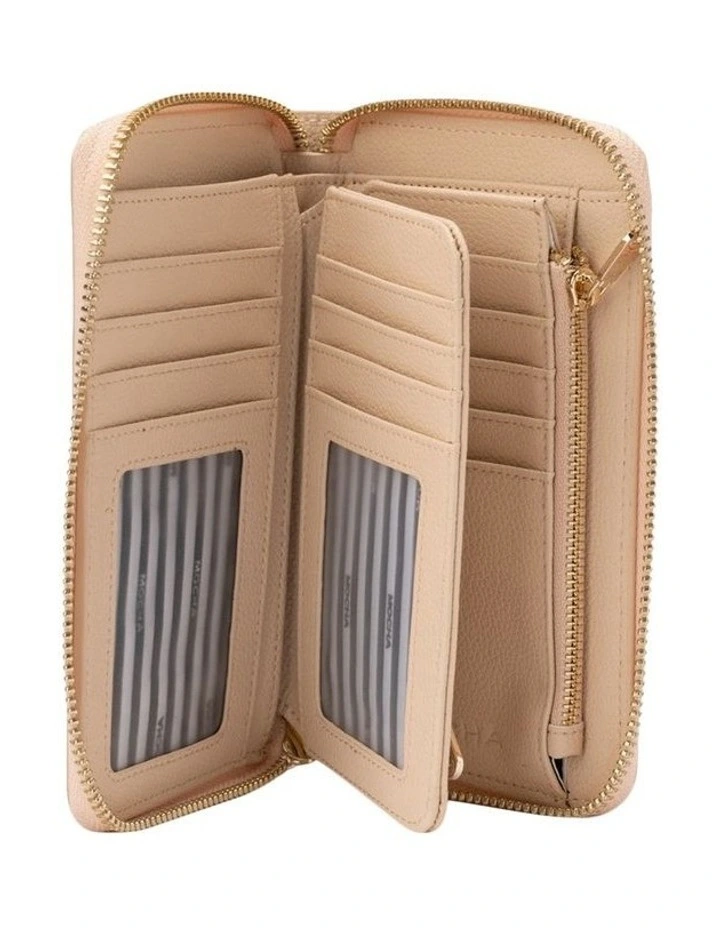 Kristin Leather Wallet in Cream