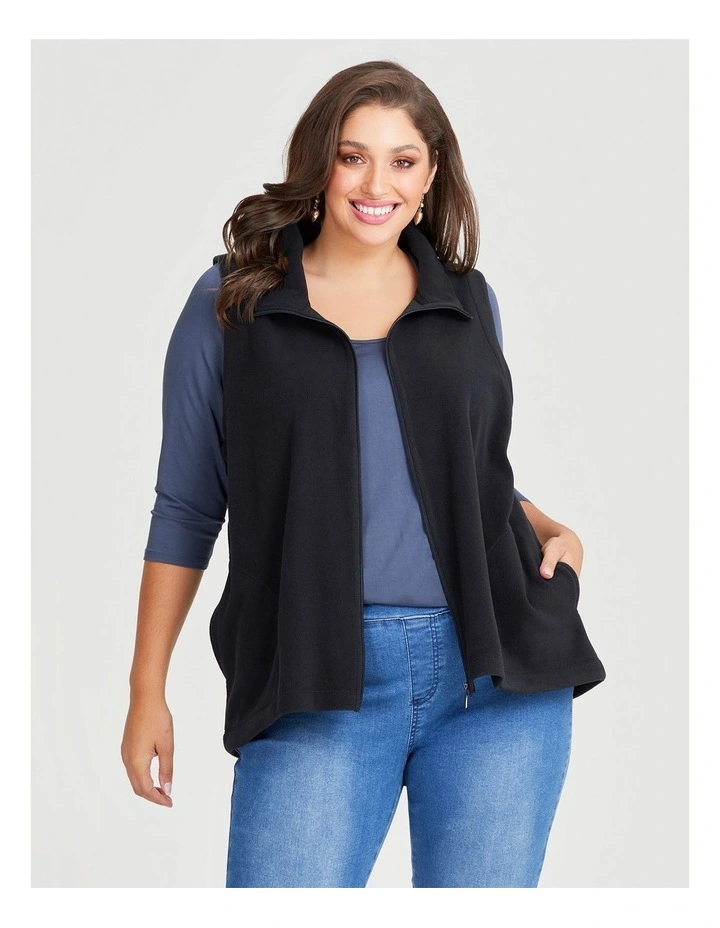 Polar Fleece Vest in Black