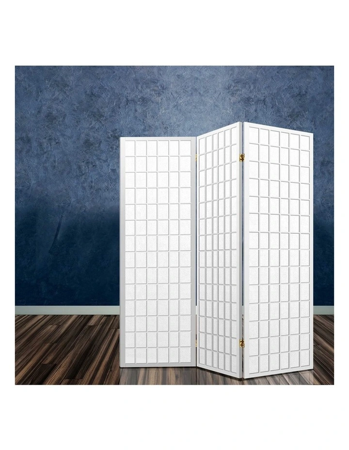 3 Panel Room Divider Screen 131x179cm in White