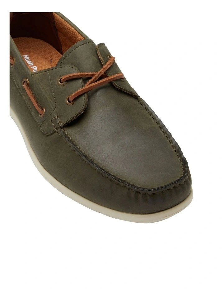 Flood Boat Leather Shoes in Olive Wild