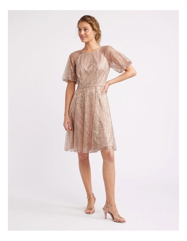 Venetian Mini Dress in Rose Gold